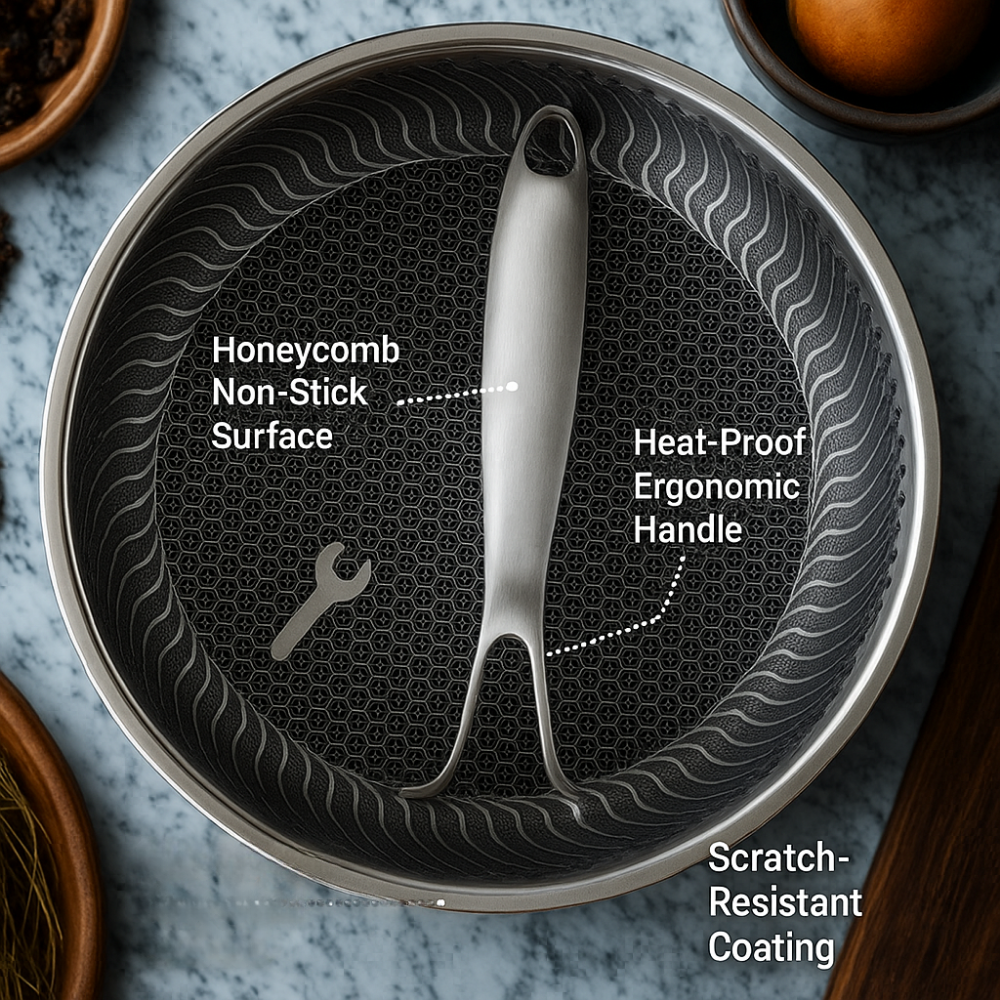 Non-Stick Stainless Steel Frying Pan with Lid