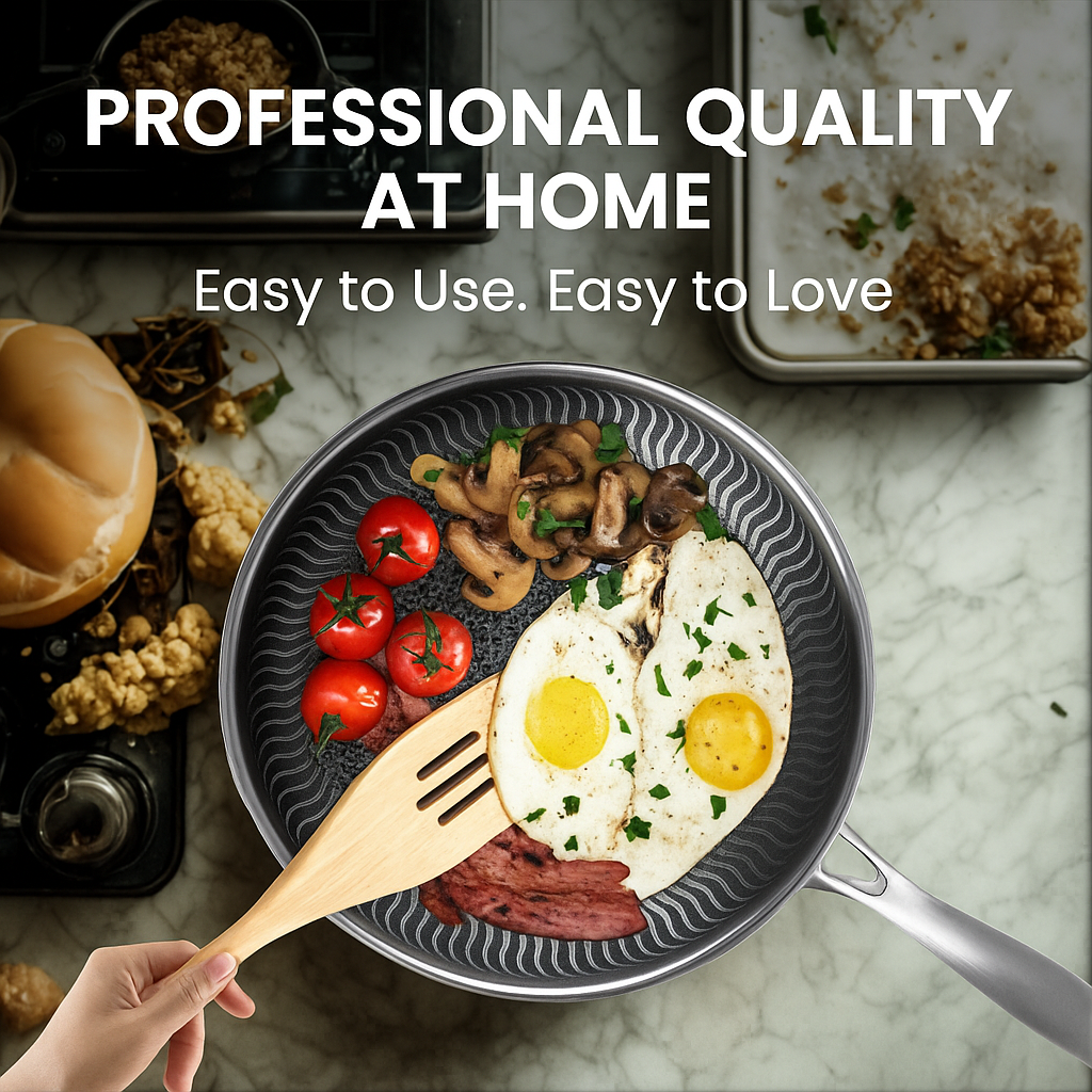 Non-Stick Stainless Steel Frying Pan with Lid