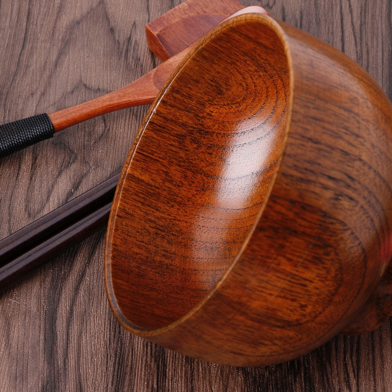 Round Wooden Bowls – Set of 4