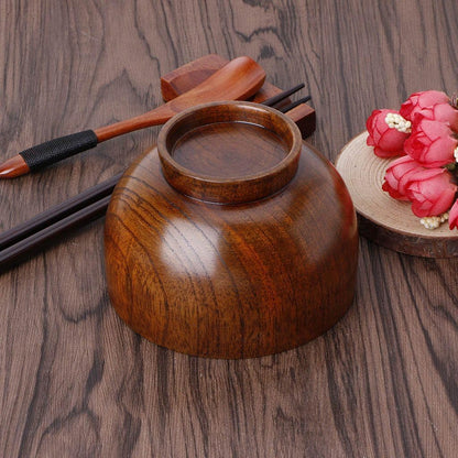 Round Wooden Bowls – Set of 4