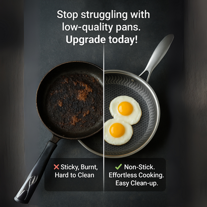 Non-Stick Stainless Steel Frying Pan with Lid
