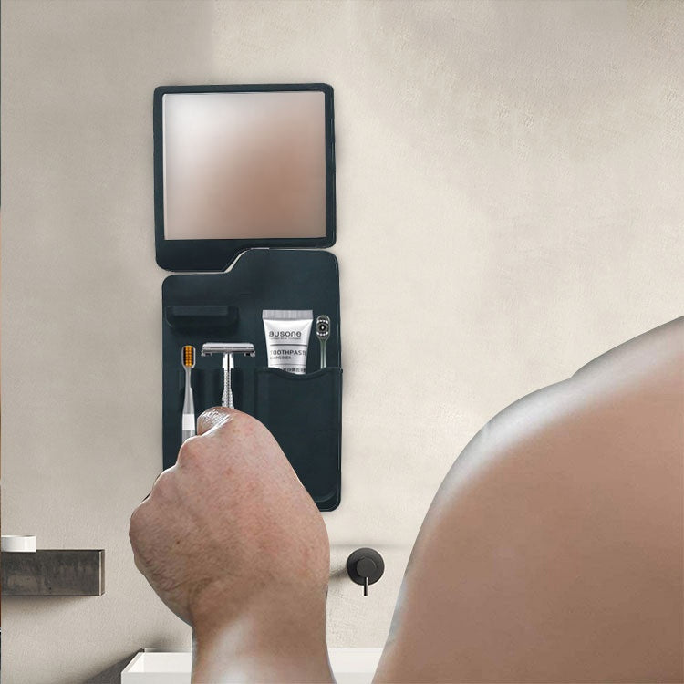 2-in-1 Silicone Toothbrush Holder & Mirror