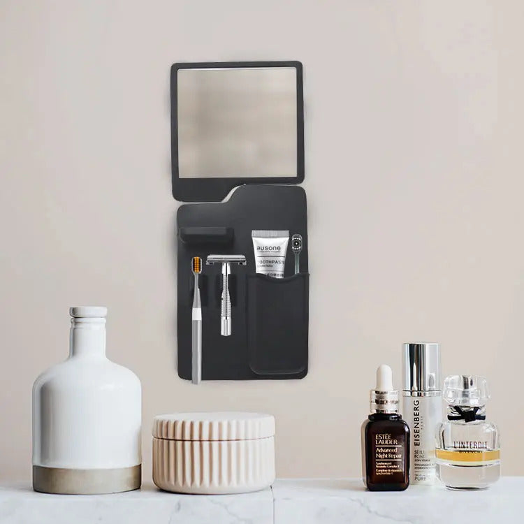 2-in-1 Silicone Toothbrush Holder & Mirror