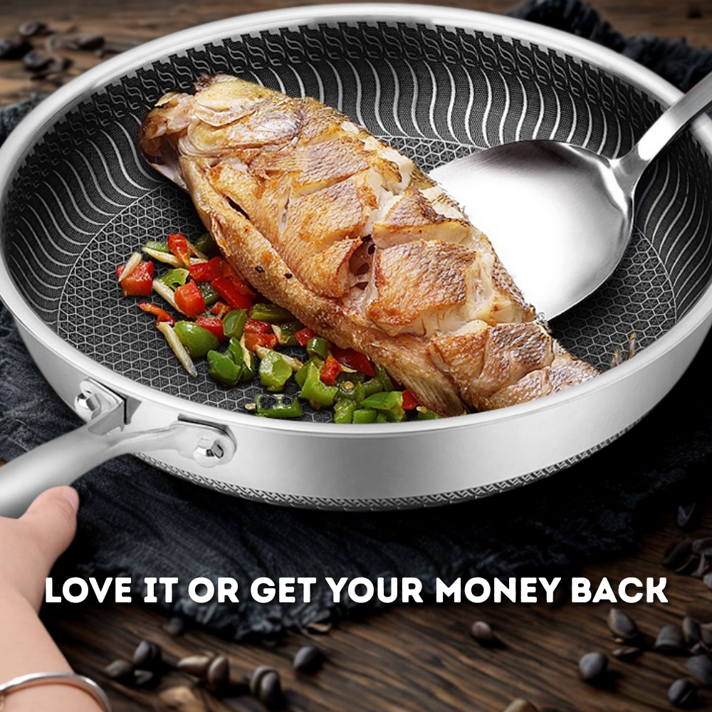 Non-Stick Stainless Steel Frying Pan with Lid