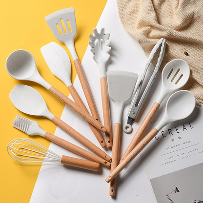 Marbled Silicone Kitchenware Set, 11 Pieces