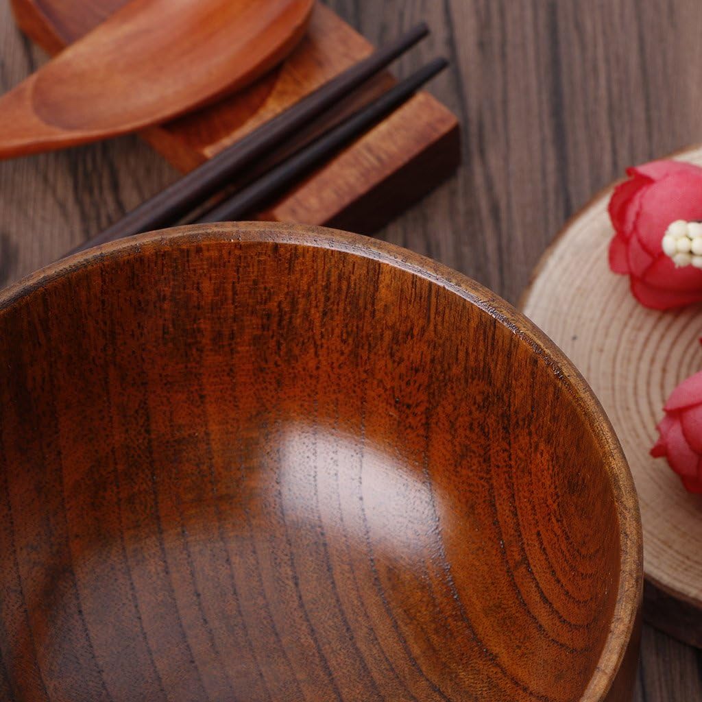 Round Wooden Bowls – Set of 4