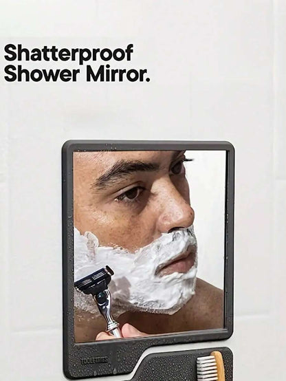 2-in-1 Silicone Toothbrush Holder & Mirror